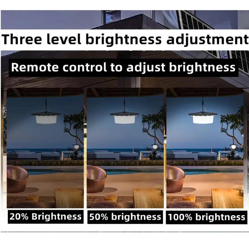 Solar Shed Lights Outdoor Indoor 1000LM,Led Solar Powered Pendant Lights with Remote Control Waterproof for Gazebo Porch Hanging